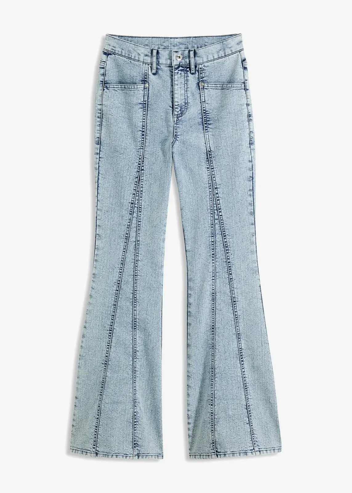 bonprix Bekleidung·Shirts & Tops|Jeans^Schlagjeans High Waist eisblau denim