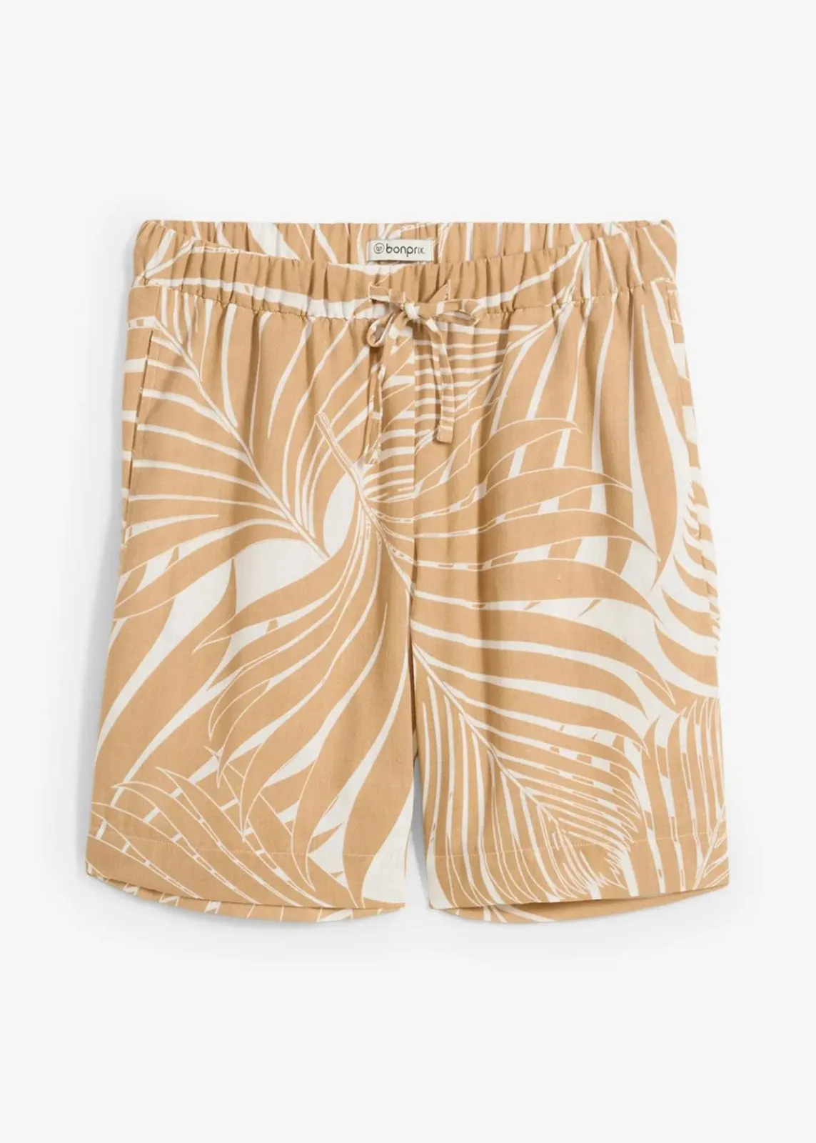 bonprix Nachhaltigere Materialien|Hosen^Schlupf-Bermuda wollweiß/new beige bedruckt