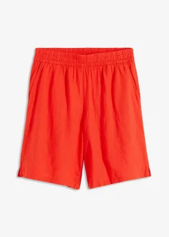bonprix Nachhaltigere Materialien|Hosen^Schlupf-Bermuda aus luftigem Leinen-Mix signalrot