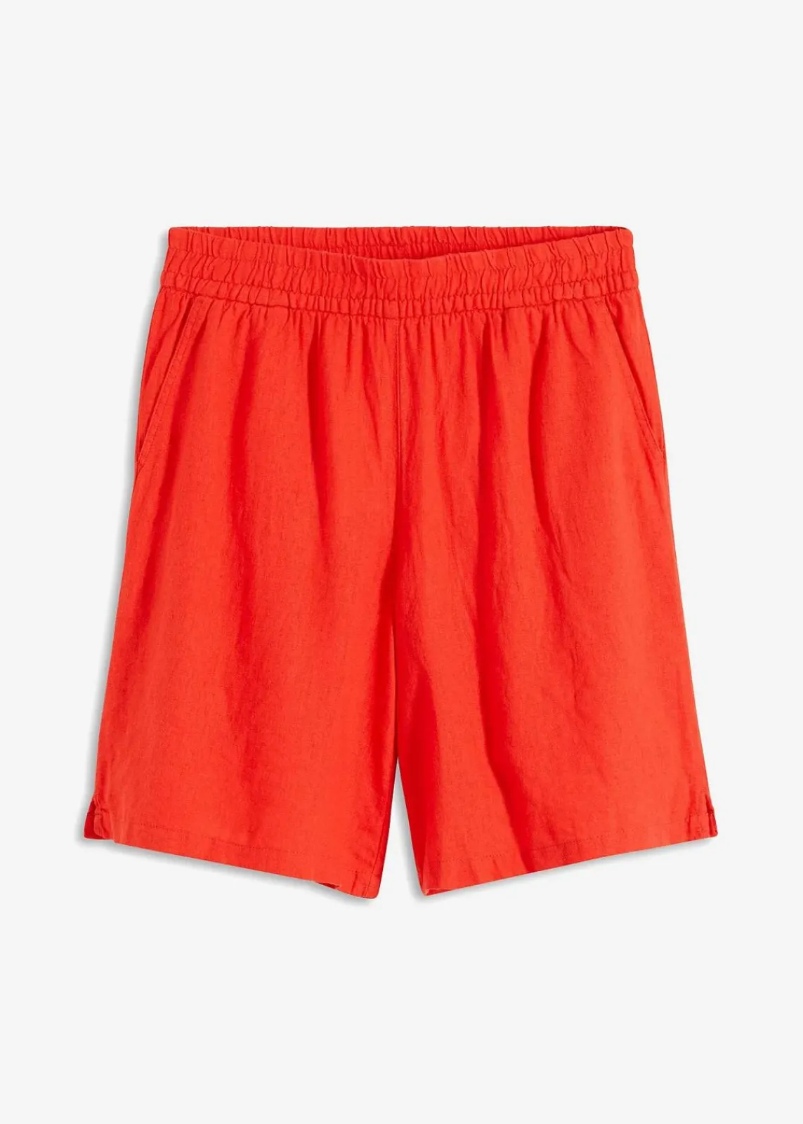bonprix Nachhaltigere Materialien|Hosen^Schlupf-Bermuda aus luftigem Leinen-Mix signalrot