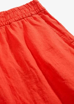 bonprix Nachhaltigere Materialien|Hosen^Schlupf-Bermuda aus luftigem Leinen-Mix signalrot
