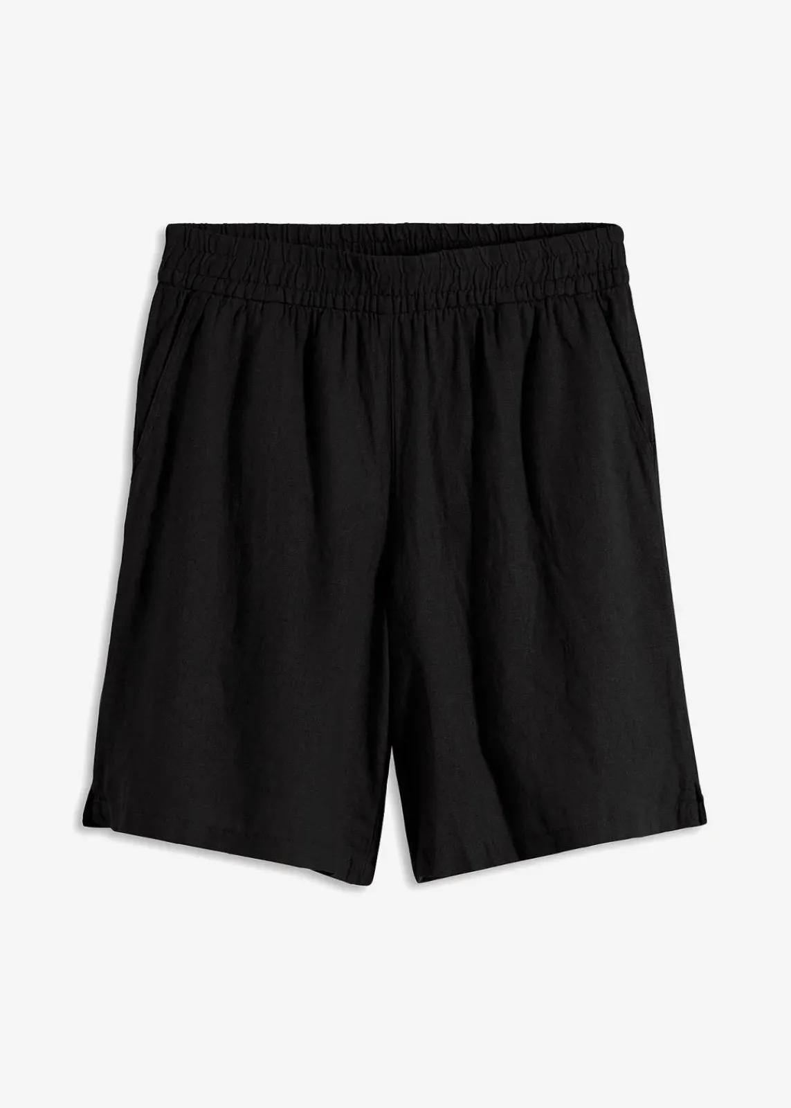 bonprix Bekleidung·Outdoorbekleidung|Bekleidung·Kleider^Schlupf-Bermuda aus luftigem Leinen-Mix schwarz