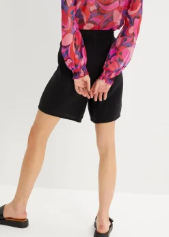 bonprix Nachhaltigere Materialien|Hosen^Schlupf-Bermuda aus Musselin schwarz