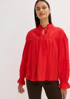 bonprix Bekleidung·Jacken & Mäntel|Blusen & Tuniken^Schlupfbluse aus feinem Viskose-Mix lavarot