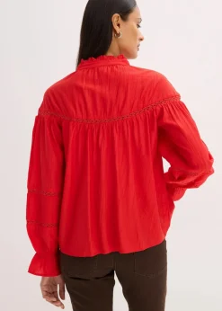 bonprix Bekleidung·Jacken & Mäntel|Blusen & Tuniken^Schlupfbluse aus feinem Viskose-Mix lavarot