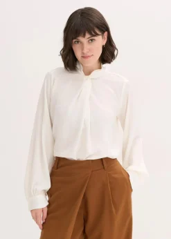 bonprix Bekleidung·Jacken & Mäntel|Blusen & Tuniken^Schlupfbluse aus fließendem Satin perlweiß