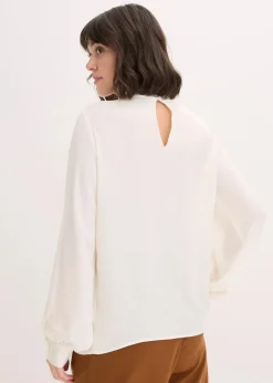 bonprix Bekleidung·Jacken & Mäntel|Blusen & Tuniken^Schlupfbluse aus fließendem Satin perlweiß