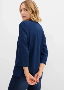 bonprix Bekleidung·Jacken & Mäntel|Blusen & Tuniken^Schlupfbluse aus fließender Viskose dunkelblau