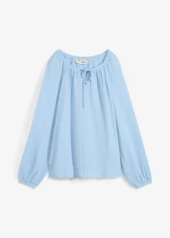 bonprix Blusen & Tuniken|Bekleidung·Jacken & Mäntel^Schlupfbluse aus luftigem Musselin hellblau