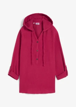 bonprix Bekleidung·Jacken & Mäntel|Blusen & Tuniken^Schlupfbluse aus luftigem Musselin beerenrot