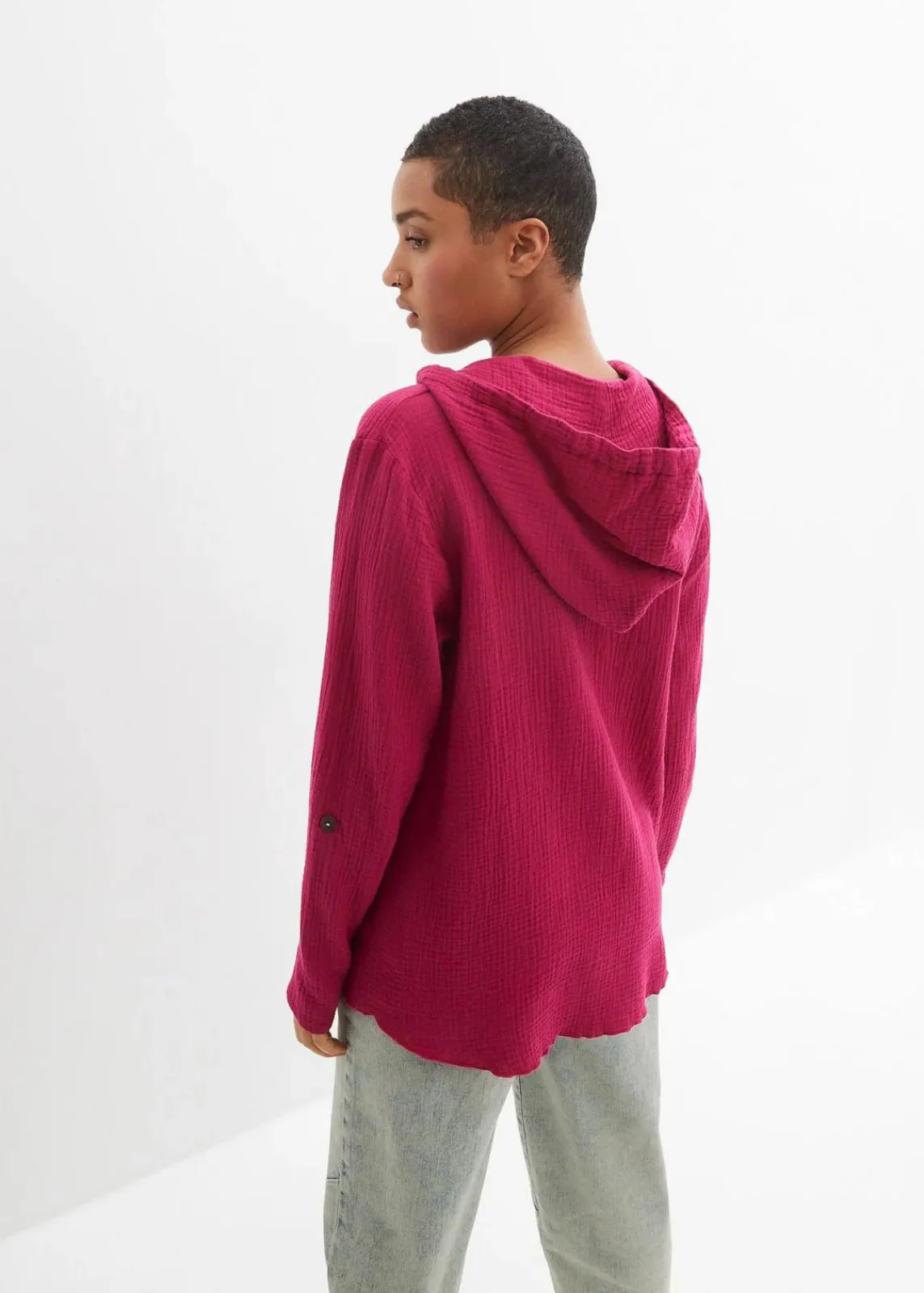 bonprix Bekleidung·Jacken & Mäntel|Blusen & Tuniken^Schlupfbluse aus luftigem Musselin beerenrot