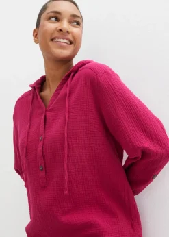 bonprix Bekleidung·Jacken & Mäntel|Blusen & Tuniken^Schlupfbluse aus luftigem Musselin beerenrot