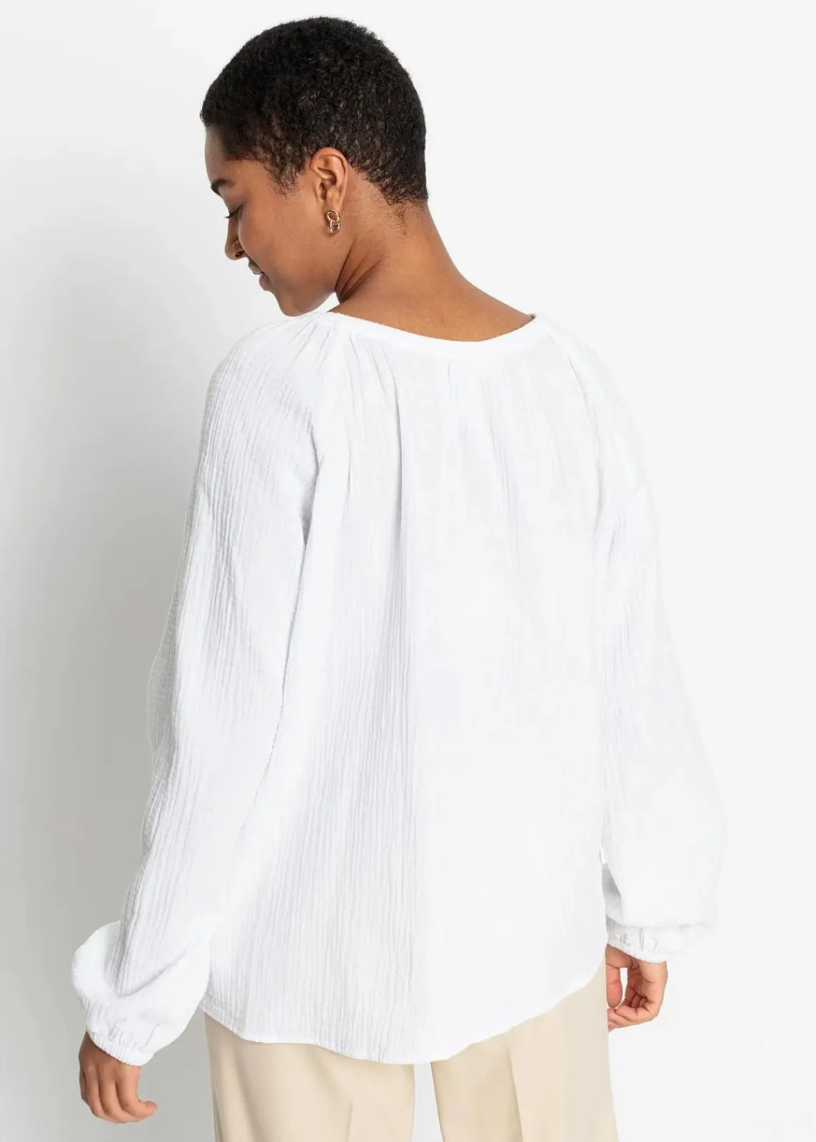 bonprix Bekleidung·Jacken & Mäntel|Blusen & Tuniken^Schlupfbluse aus luftigem Musselin weiß