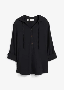 bonprix Blusen & Tuniken|Bekleidung·Jacken & Mäntel^Schlupfbluse aus luftigem Musselin schwarz