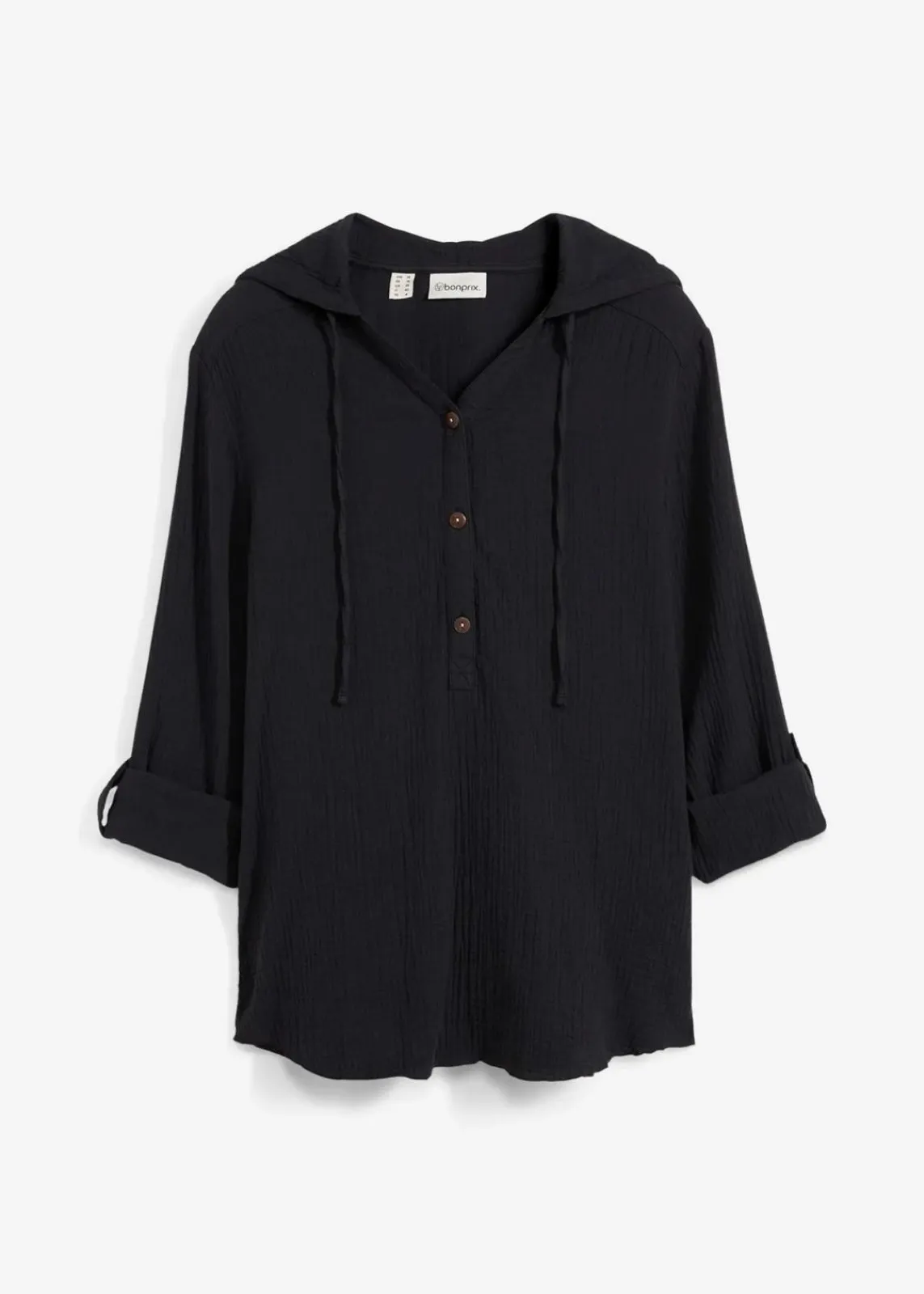 bonprix Blusen & Tuniken|Bekleidung·Jacken & Mäntel^Schlupfbluse aus luftigem Musselin schwarz