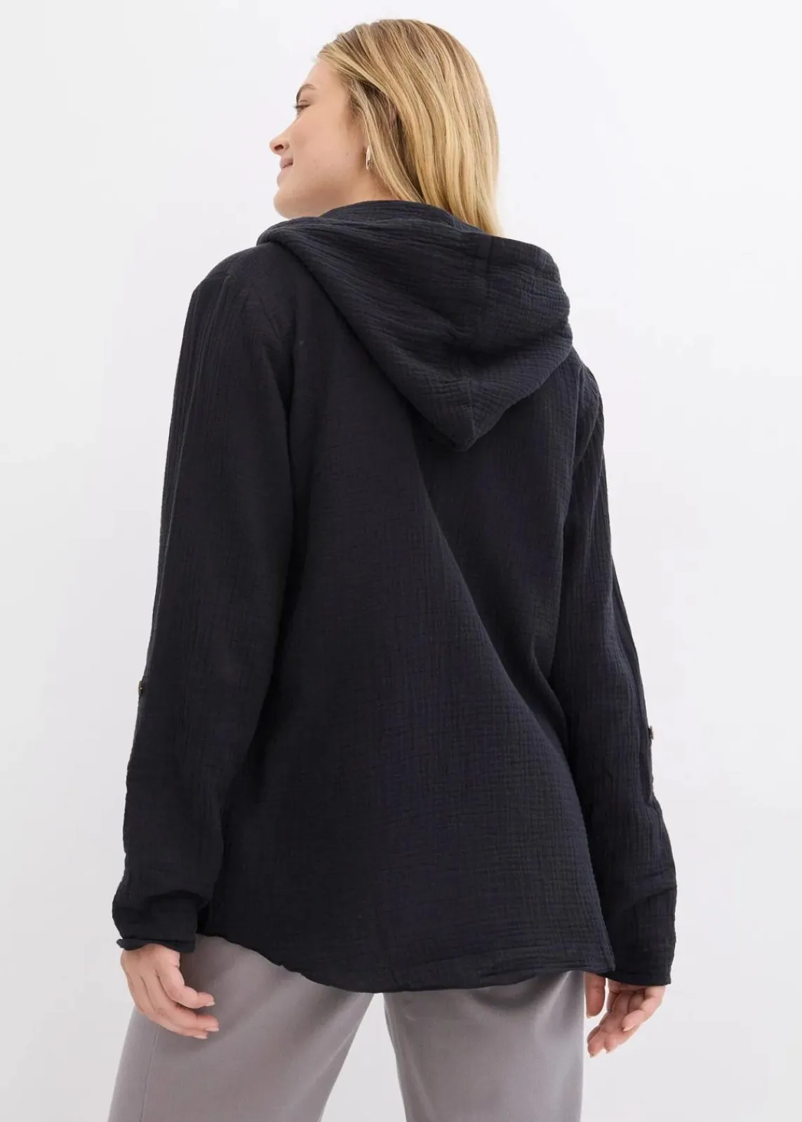 bonprix Blusen & Tuniken|Bekleidung·Jacken & Mäntel^Schlupfbluse aus luftigem Musselin schwarz