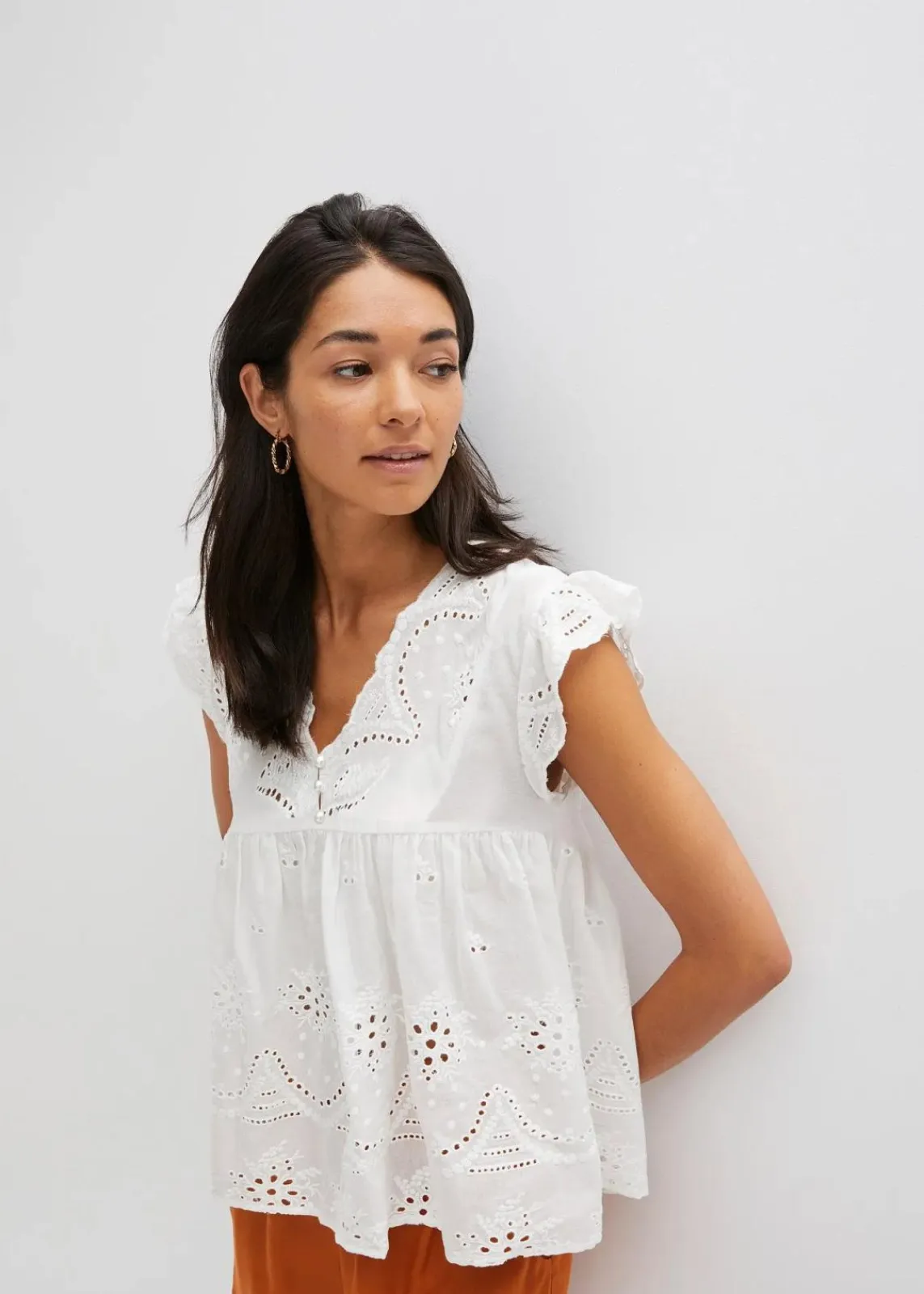 bonprix Bekleidung·Jacken & Mäntel|Blusen & Tuniken^Schlupfbluse aus reiner Baumwolle weiss