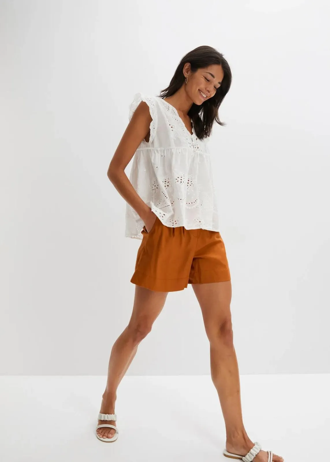 bonprix Bekleidung·Jacken & Mäntel|Blusen & Tuniken^Schlupfbluse aus reiner Baumwolle weiss
