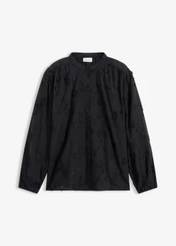 bonprix Blusen & Tuniken|Bekleidung·Jacken & Mäntel^Schlupfbluse aus reiner Baumwolle schwarz