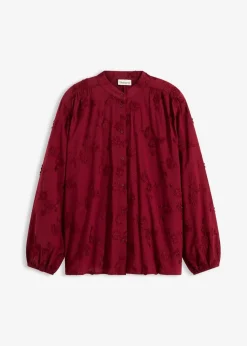 bonprix Bekleidung·Jacken & Mäntel|Blusen & Tuniken^Schlupfbluse aus reiner Baumwolle pflaumenrot