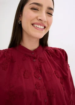 bonprix Bekleidung·Jacken & Mäntel|Blusen & Tuniken^Schlupfbluse aus reiner Baumwolle pflaumenrot