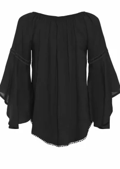 bonprix Blusen & Tuniken|Nachhaltigere Materialien^Schlupfbluse aus reiner Viskose schwarz