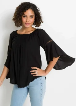 bonprix Blusen & Tuniken|Nachhaltigere Materialien^Schlupfbluse aus reiner Viskose schwarz