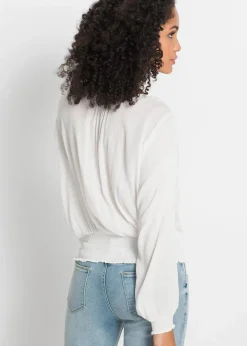 bonprix Nachhaltigere Materialien|Blusen & Tuniken^Schlupfbluse aus softer Viskose wollweiß