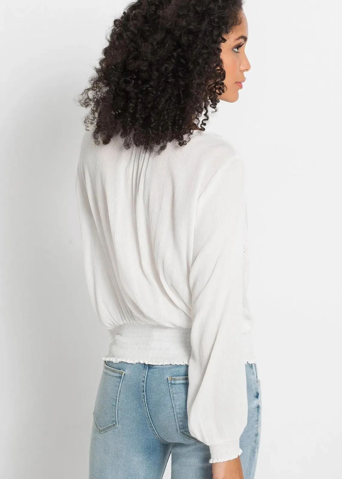 bonprix Nachhaltigere Materialien|Blusen & Tuniken^Schlupfbluse aus softer Viskose wollweiß