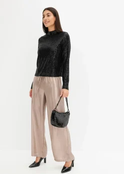 bonprix Blusen & Tuniken|Bekleidung·Jacken & Mäntel^Schlupfbluse mit Pailletten schwarz
