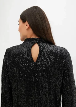 bonprix Blusen & Tuniken|Bekleidung·Jacken & Mäntel^Schlupfbluse mit Pailletten schwarz