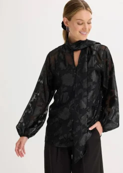 bonprix Bekleidung·Jacken & Mäntel|Festliche Mode^Schlupfbluse mit Stickerei schwarz