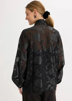bonprix Bekleidung·Jacken & Mäntel|Festliche Mode^Schlupfbluse mit Stickerei schwarz