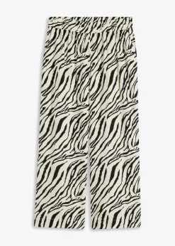 bonprix Bekleidung·Kleider|Hosen^Schlupfhose natur/schwarz zebra bedruckt