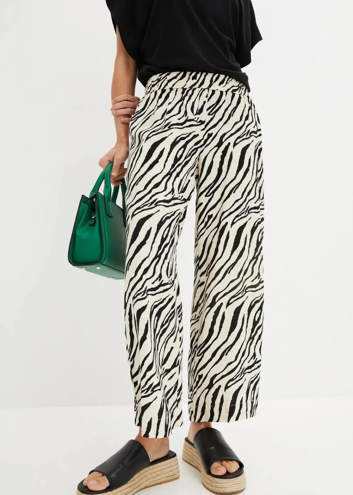 bonprix Bekleidung·Kleider|Hosen^Schlupfhose natur/schwarz zebra bedruckt