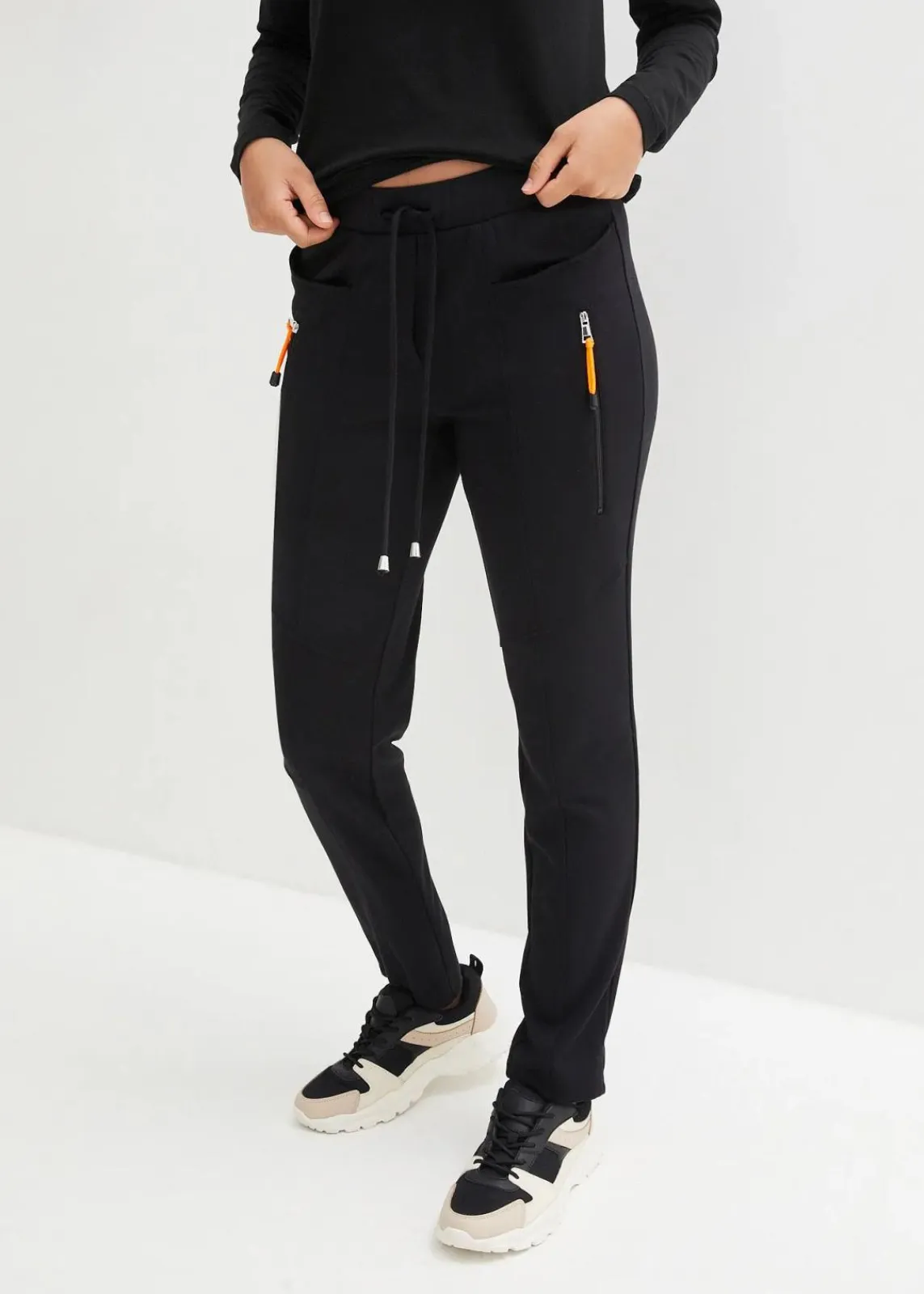 bonprix Bekleidung·Kleider|Hosen^Schlupfhose aus bequemen Punto di Roma schwarz