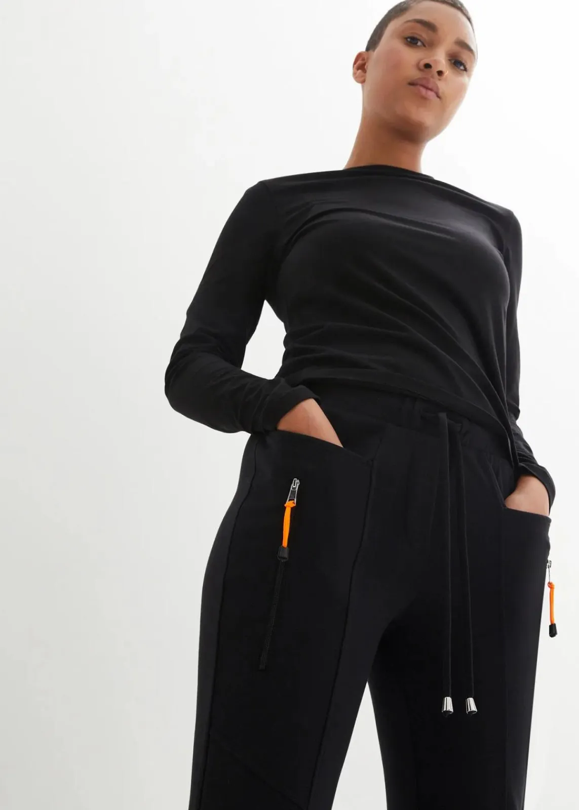 bonprix Bekleidung·Kleider|Hosen^Schlupfhose aus bequemen Punto di Roma schwarz
