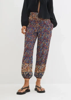 bonprix Bekleidung·Kleider|Hosen^Schlupfhose aus fließender Viskose dunkelblau paisley