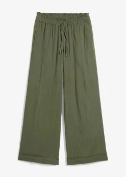 bonprix Hosen|Zweiteiler & Sets^Schlupfhose aus luftigem Musselin schlammgrün