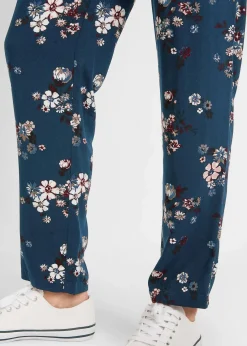 bonprix Bekleidung·Kleider|Hosen^Schlupfhose aus nachhaltiger Viskose dunkelblau geblümt