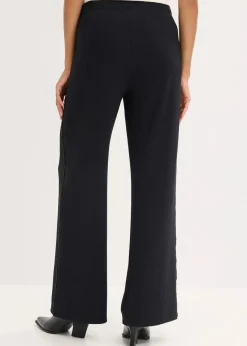 bonprix Bekleidung·Kleider|Hosen^Schlupfhose aus Punto di Roma mit Glitzersteinchen schwarz