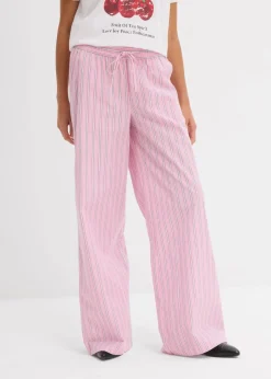 bonprix Bekleidung·Kleider|Hosen^Schlupfhose aus reiner Baumwolle rosa/weiß gestreift