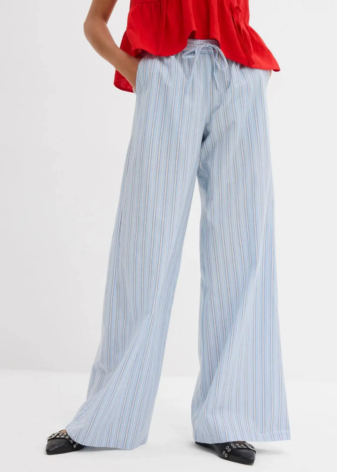 bonprix Hosen|Bekleidung·Kleider^Schlupfhose aus reiner Baumwolle blau/weiß gestreift