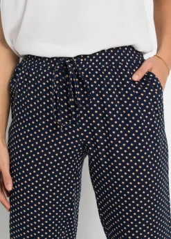 bonprix Bekleidung·Kleider|Hosen^Schlupfhose aus reiner Viskose dunkelblau graphisch bedruckt