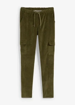 bonprix Bekleidung·Kleider|Hosen^Schlupfhose aus Samt-Cord dunkeloliv