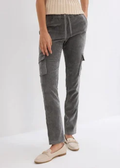 bonprix Hosen|Bekleidung·Kleider^Schlupfhose aus Samt-Cord rauchgrau