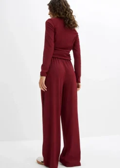 bonprix Zweiteiler & Sets|Hosen^Schlupfhose aus strukturiertem Crêpe rubinrot