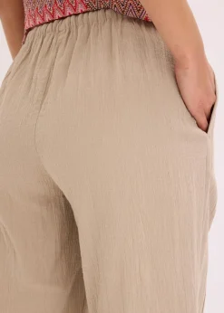 bonprix Hosen^Schlupfhose aus strukturiertem Crinkle beige
