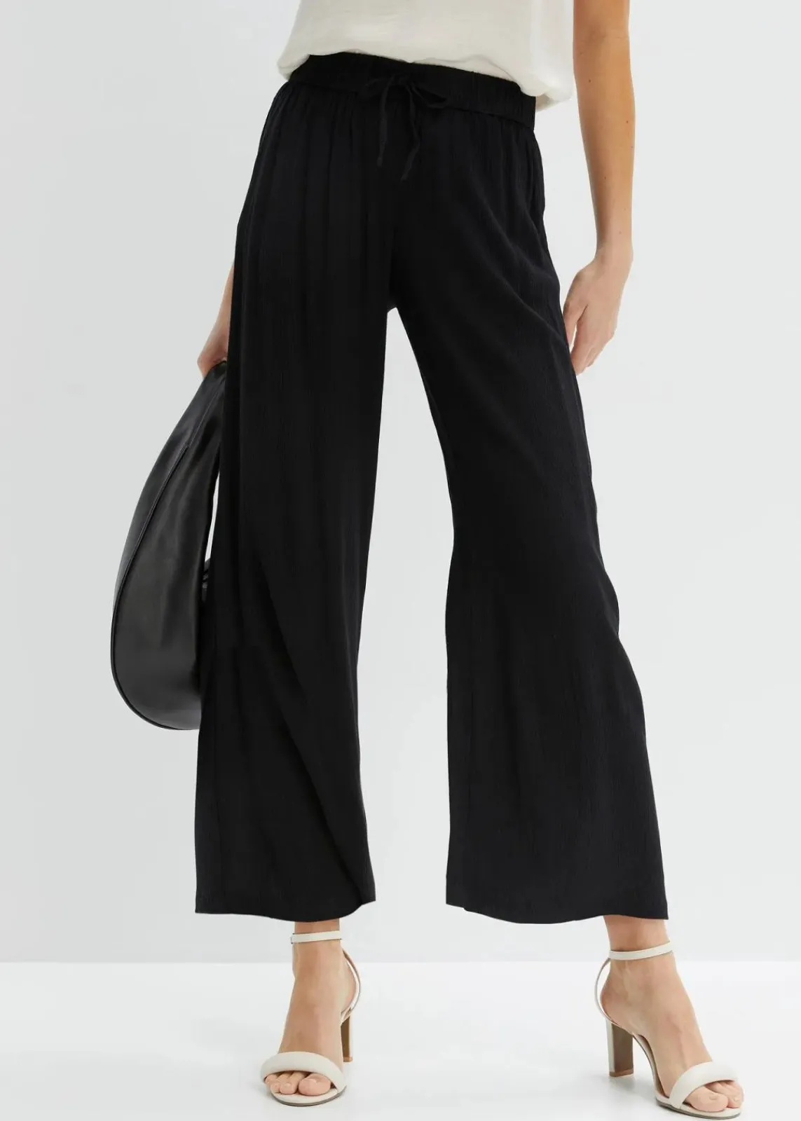 bonprix Kurzgrößen|Bekleidung·Kleider^Schlupfhose aus Viskose schwarz