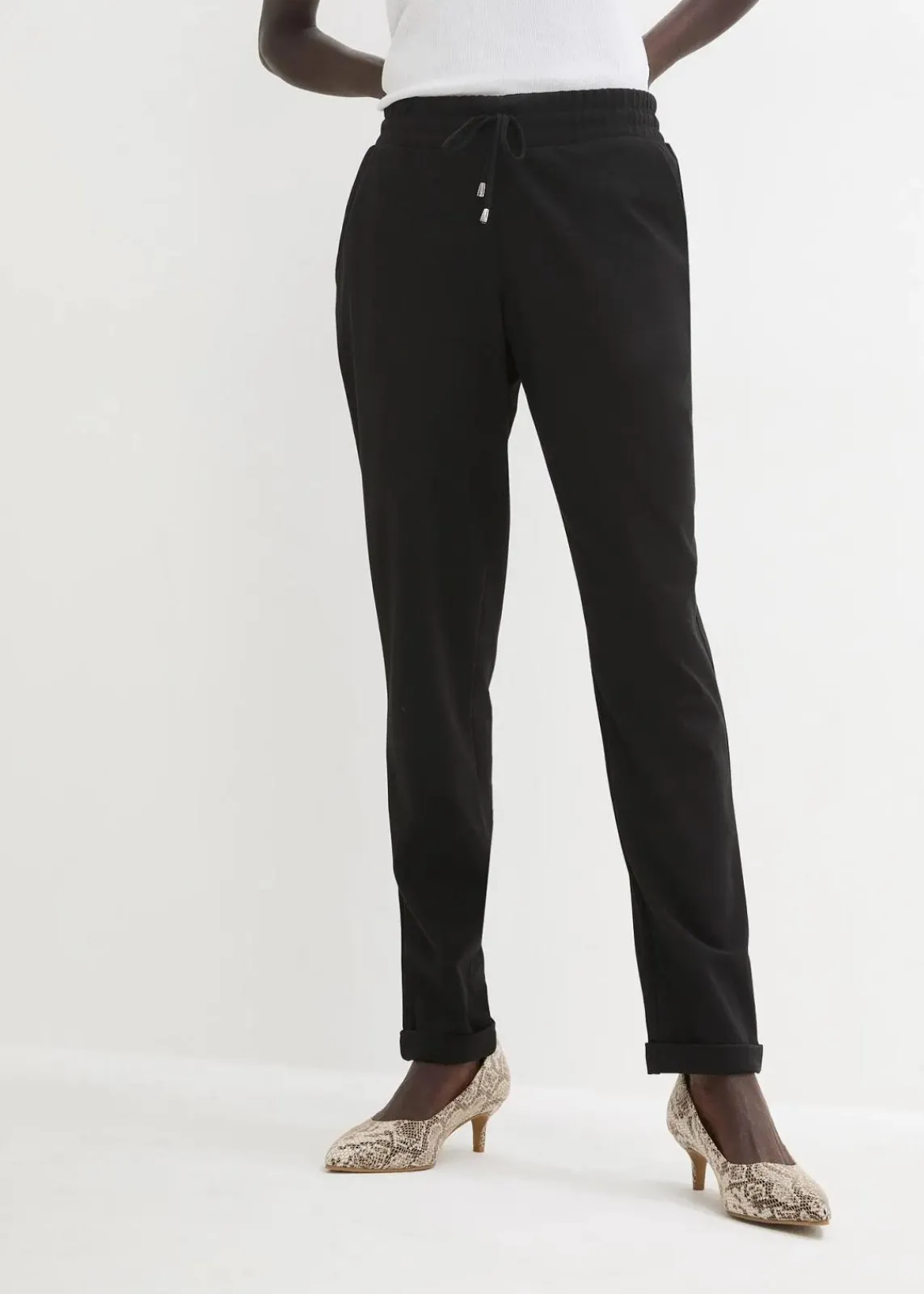 bonprix Hosen|Bekleidung·Kleider^Schlupfhose aus Viskose-Mix schwarz